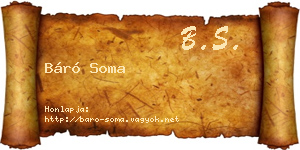 Báró Soma névjegykártya